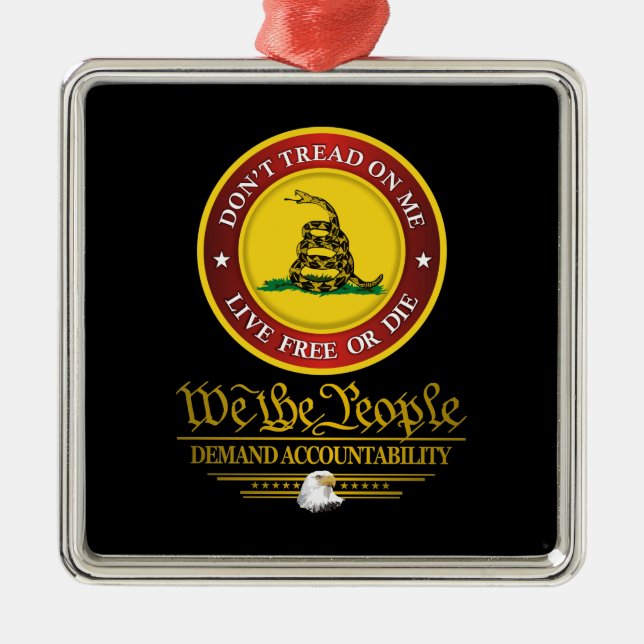 DTOM -Demand Accountability Metal Ornament (Front)