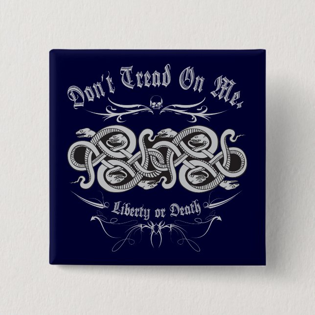 DTOM Snake Knot 2 Inch Square Button (Front)