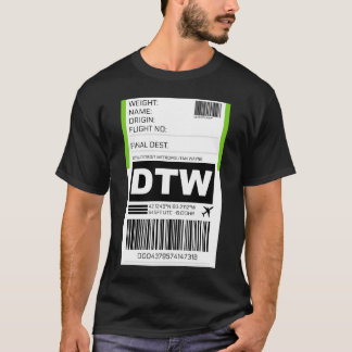 Dtw Detroit Michigan Metropolitan Wayne County Int T-Shirt