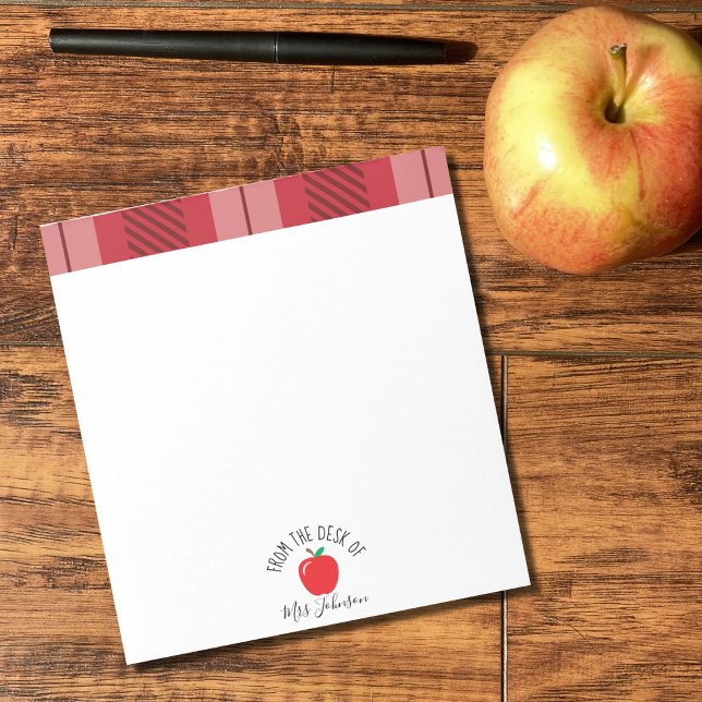 Du bureau de | Bloc-notes de l'enseignant Pomme ro (Créateur téléchargé)