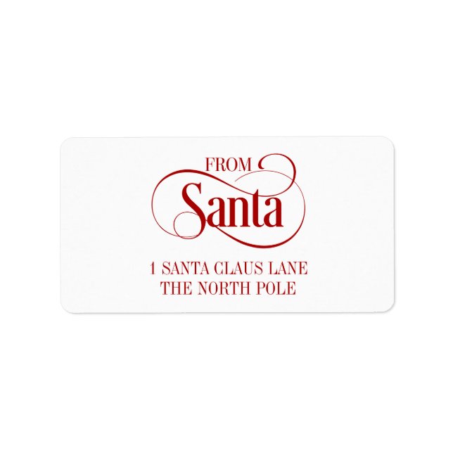 Du Étiquette de adresse Noël du Père Noël (Devant)