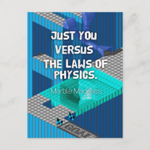 Du gegen die Physik – Marble Madness Postkarte Postcard
