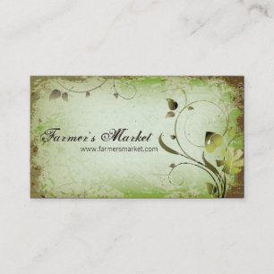 Du marché vintage carte de visite feuillu de