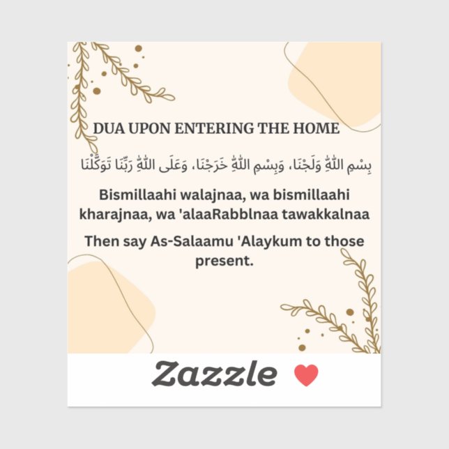 DUA UPON ENTERING THE HOME (Sheet)