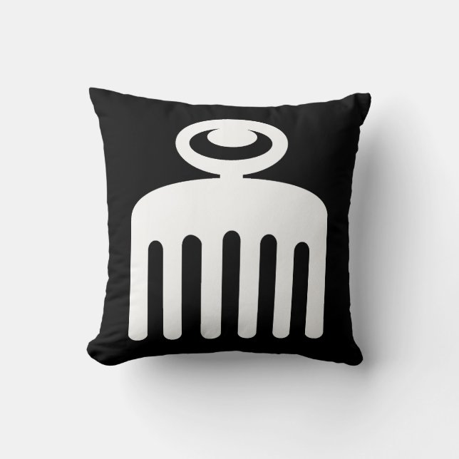 Duafe | Adinkra Symbol for Feminine Beauty Throw Pillow (Front)