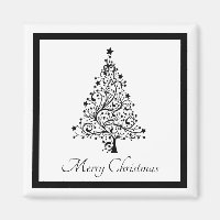 Dual Black and White Minimalistic Christmas Trees