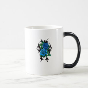 dual blue rose morphing ceramic mug