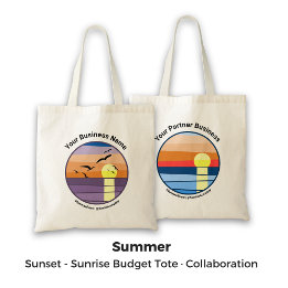 Dual Brand Sunset/Sunrise Promo Collaboration Tote Bag