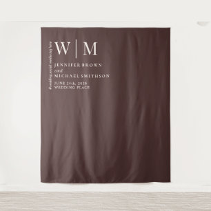 Dual Chocolate Brown Beige Formal simple Wedding Tapestry