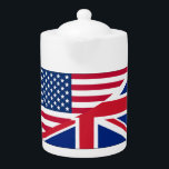 Dual Citizen American British Flag Teapot<br><div class="desc">This Dual Citizen American British Flag Teapot is part of the Heritage Collection. The American Flag & the British Union Jack are featured.</div>