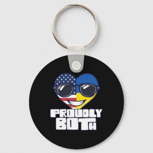 Dual Citizenship Proudly Both Usa Ukraine  Keychain