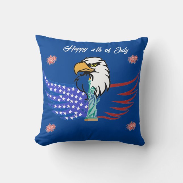 Dual Colour 4th of July Special Throw Pillows (Front)