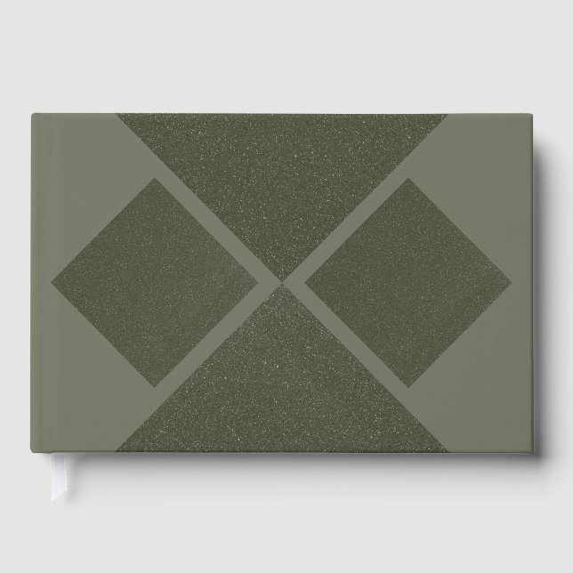 Dual Diamond Moss Green - Foil Guestbook (Front)