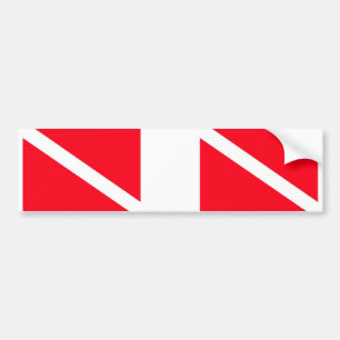 Dual Dive Flag Bumper Sticker