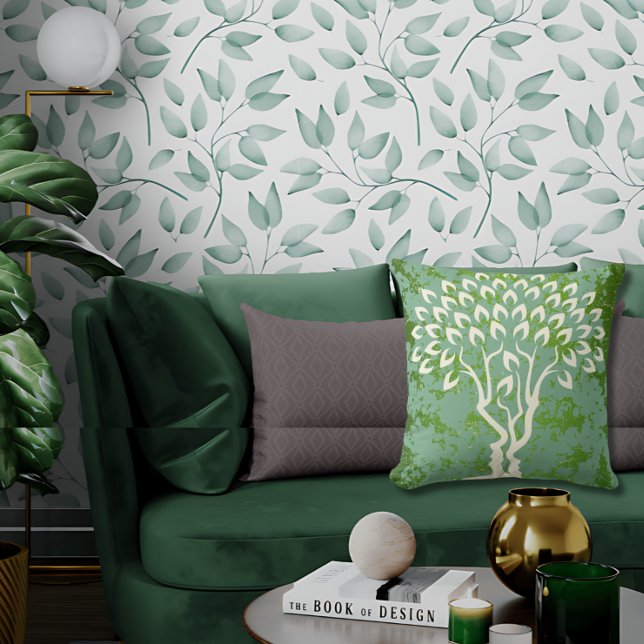 Dual Faces Hidden Tree Optical Magic Revealed Throw Pillow (Creator Uploaded)