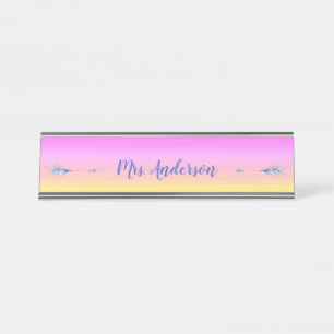 Dual Feathered Boho Arrows Personalized Desk Name Desk Name Plate