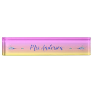 Dual Feathered Boho Arrows Personalized Nameplate
