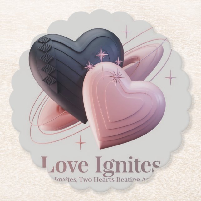 Dual Hearts Romantic Coaster (Front)