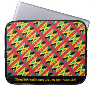 Dual Heritage JAMAICA GRENADA Christian Scripture Laptop Sleeve