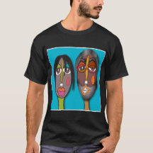  "Dual Moods" Abstract Face Art T-Shirt