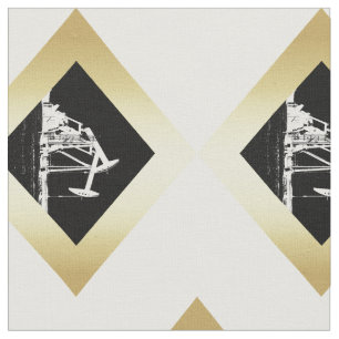 Dual Oil Well Units in Gold Coloured Diamonds Fabric