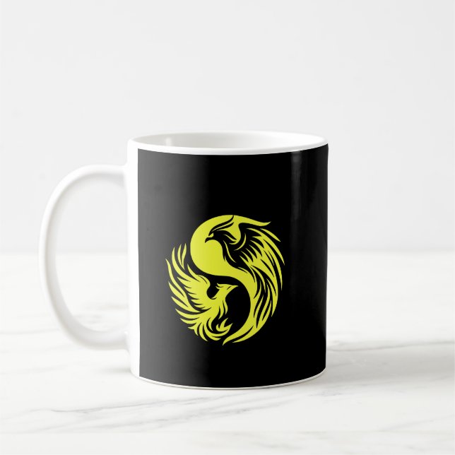 Dual Phoenix Symbol • Spiritual Rebirth Identity Coffee Mug (Left)