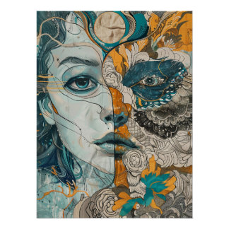 Dual Realities Within Her Mind Poster