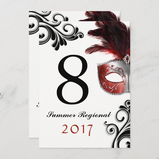 Dual Side Masquerade Table Numbers (Front/Back)