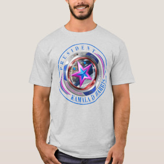 Dual Sided Harris-Walz Wing/Stamp Medallion T-Shirt