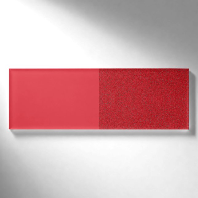 Dual-Texture Tomato Red Name Badge – Customizable (Front)