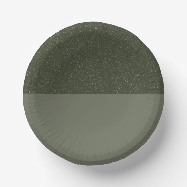 Dual-Tone Moss Green Paper Plate – Customizable (Front)