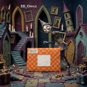 Dual-Tone Orange Chequered Return Address Feature Envelope