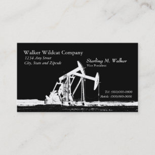 Dual White Oil Pumping Unit Silhouette Business Card