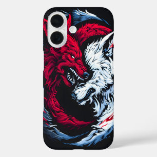 Dual Wild Lunar Wolf iPhone 16 Case