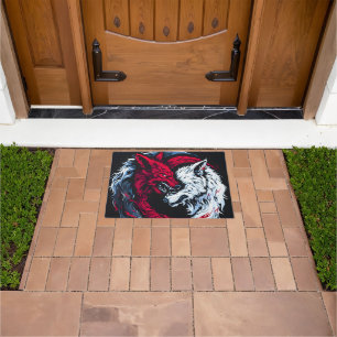 Dual Wild Lunar Wolf Doormat