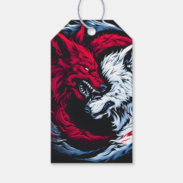 Dual Wild Lunar Wolf Gift Tags (Front)