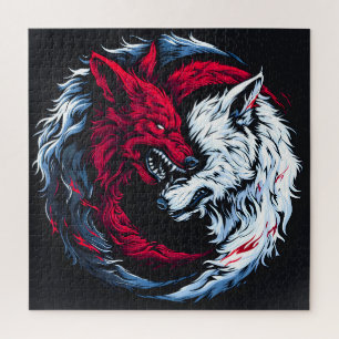 Dual Wild Lunar Wolf Jigsaw Puzzle