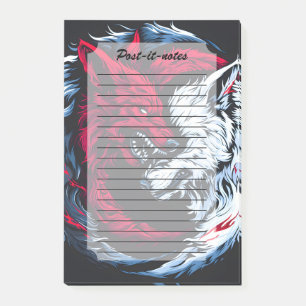 Dual Wild Lunar Wolf Post-it Notes