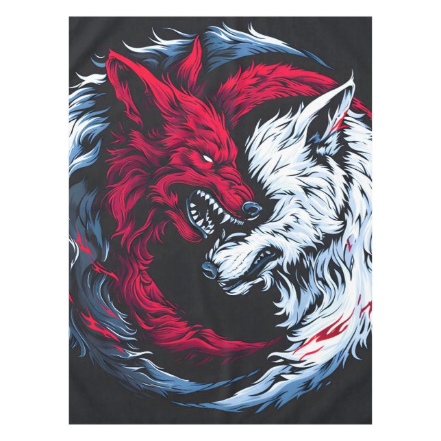 Dual Wild Lunar Wolf Tablecloth (Front)
