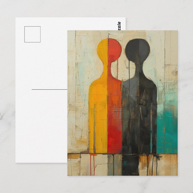Duality – Abstract Figures of Light and Shadow Postcard (Front/Back)