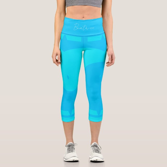 Duality | Blues Yoga Capri Leggings (Front)