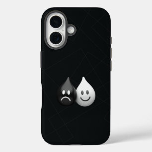 Duality Drops – Happy & Sad Minimalist Emotions iPhone 16 Case