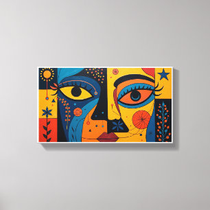 Duality in Bloom: A Symphony of Sight and Symbol Canvas Print