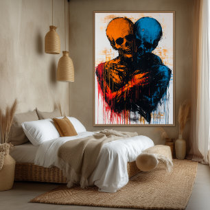 Duality of Souls Contemporary Expressionist Art Canvas Print