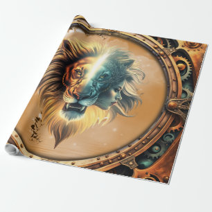 Duality of Strength, The Lion and the Woman. Wrapping Paper