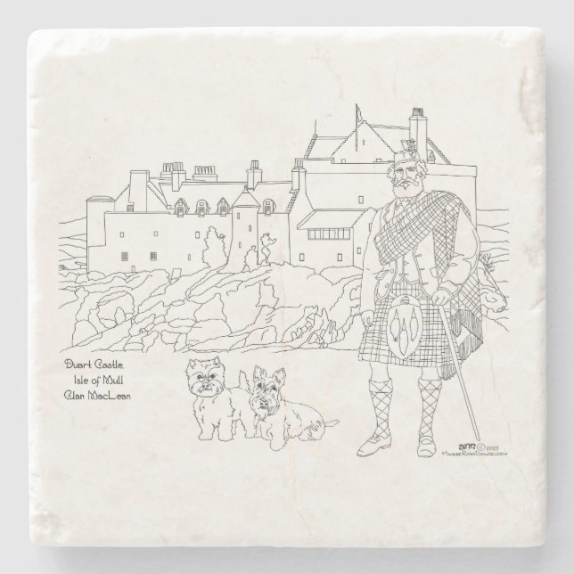 Duart Castle Isle of Mull Scotland Stone Coaster (Front)