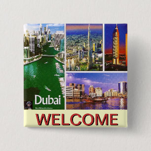 DUBAI 4,, WELCOME ..MOJISOLA A GBADAMOSI OKUBULE 2 INCH SQUARE BUTTON