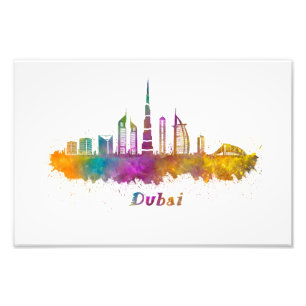 Dubai aquarela horizon photo print