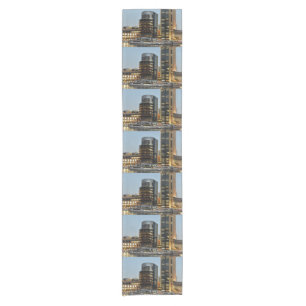 Dubai architecture at night short table runner