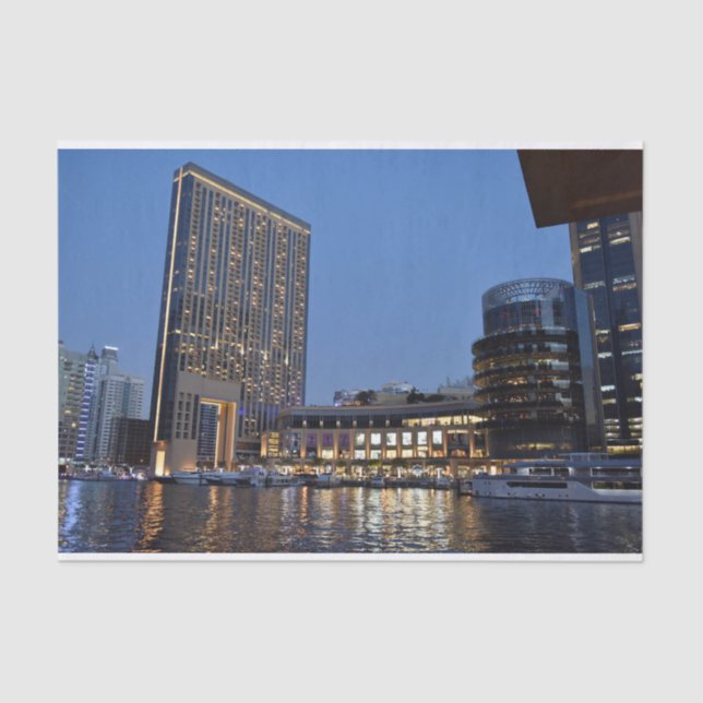 Dubai architecture at night tissue paper (Front)